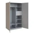 Q 26-100 skříň šatní, 2-dvéřová, 1000x600x1800mm, šedá